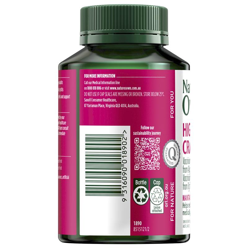Nature's Own High Strength Cranberry 50,000mg 90 Capsules - GimmeNow