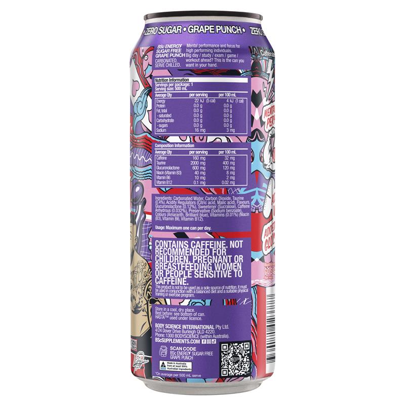 BSc Energy Drink Grape Punch 500ml