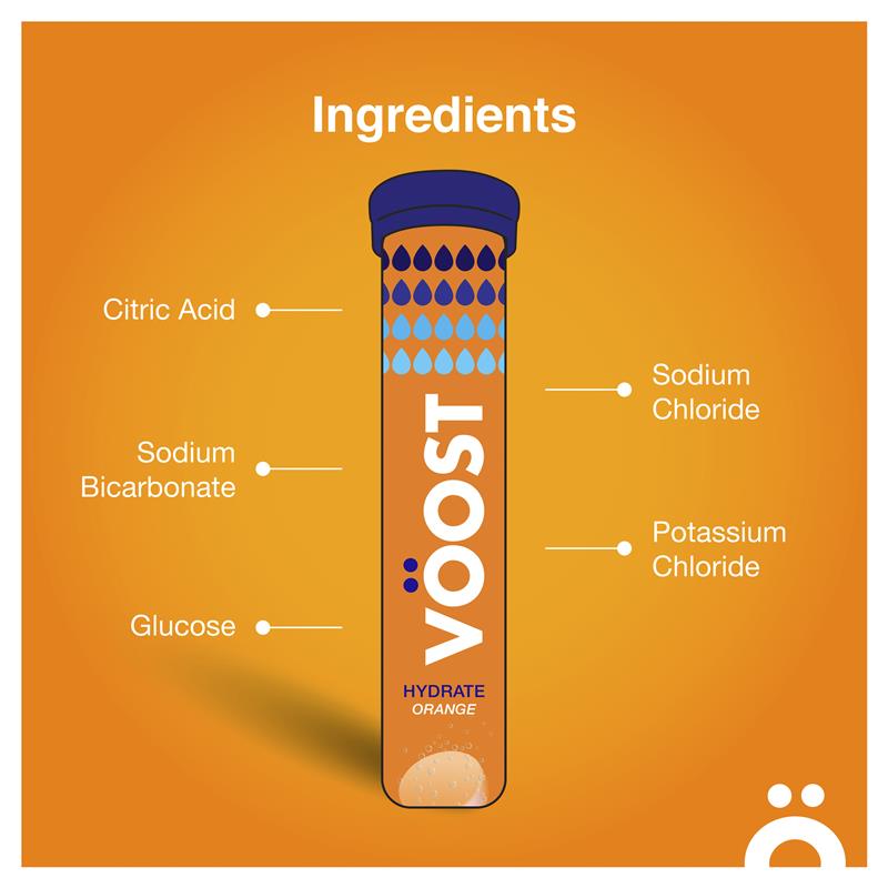 Voost Hydrate Orange Effervescent Tablets 60 Pack Exclusive Size