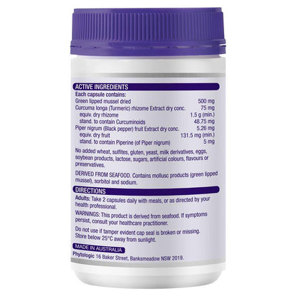 Henry Blooms Green Lipped Mussel 500mg With Turmeric 1500mg 100 Vege Capsules
