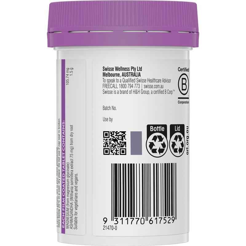 Swisse Ultiboost Magnesium Glycinate + Ashwagandha Night 60 Tablets