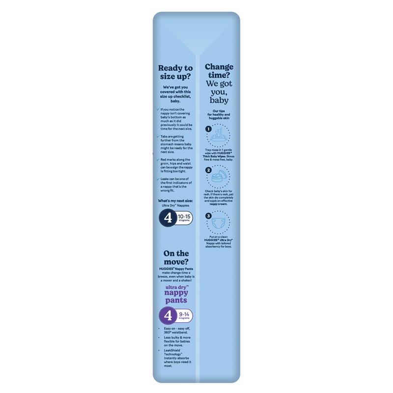 Huggies Ultra Dry Nappies Boys Size 3 (6-11kg) 44 Pack