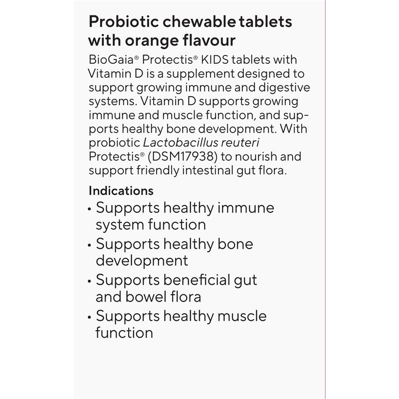 BioGaia Protectis with Vitamin D 10mcg Orange Flavour 30 Tablets