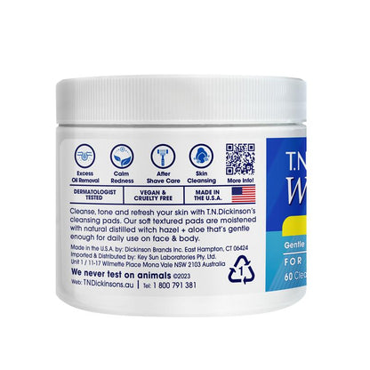 TN Dickinsons Witch Hazel Cleansing Pads 60