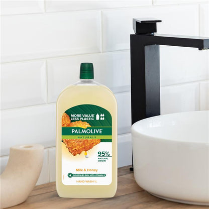 Palmolive Naturals Softwash Hand Wash Refill Milk & Honey 1L