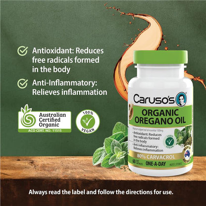 Carusos Oregano Oil 60 Capsules