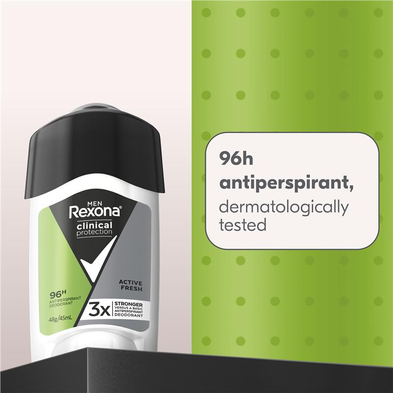 Rexona Men Clinical Protection Antiperspirant Cream Stick Active Fresh 45ml