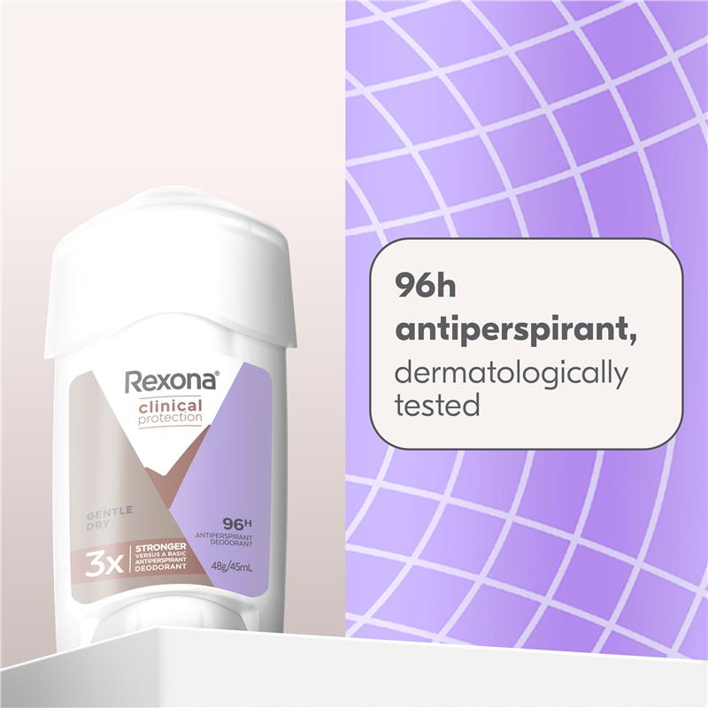 Rexona Women Clinical Protection Antiperspirant Cream Stick Gentle Dry 45ml