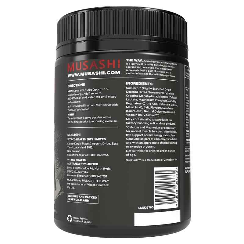 Musashi Energy + Hydration Lemonlime Flavour 450g