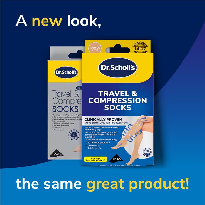 Scholl Travel and Compression Socks Natural Large