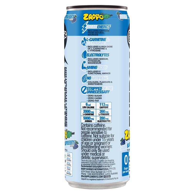 BSc Energy Shred Hydration Zappo Sour Blue Raspberry 355ml