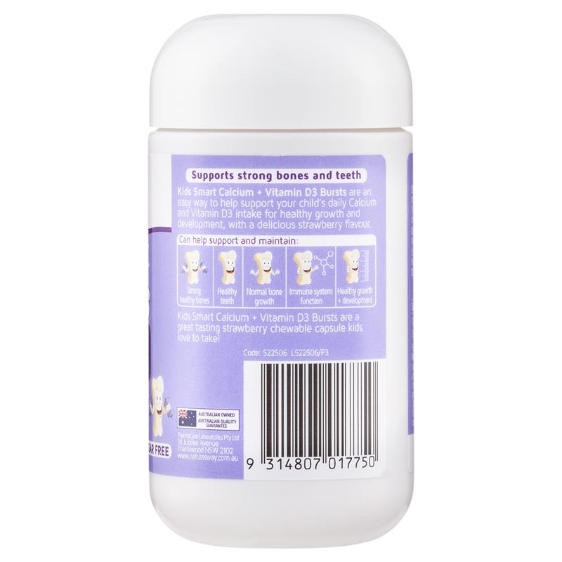 Nature's Way Kids Smart Calcium + Vitamin D 50 Chewable Capsules