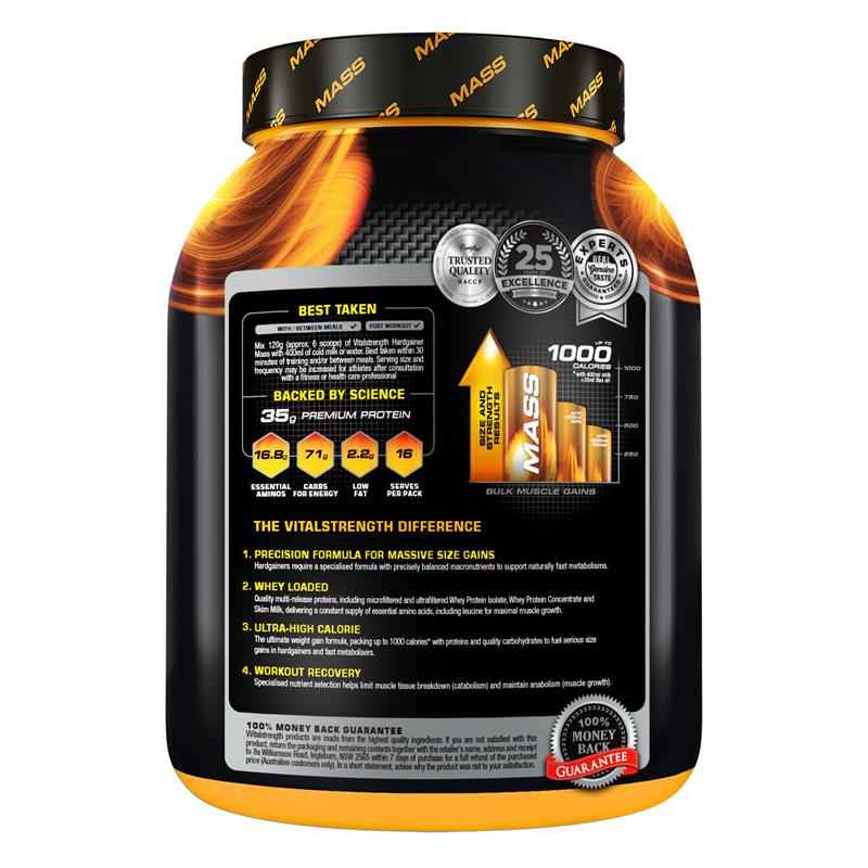 Vital Strength Hardgainer Mass Rapid Building Protein Vanilla Ice Cream 2kg