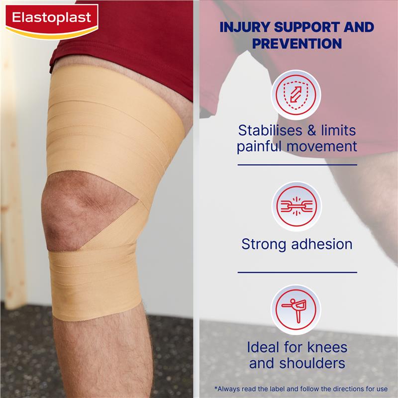 Elastoplast 36005 Sport Rigid Strapping Tape 50mm x 10m Tan - GimmeNow
