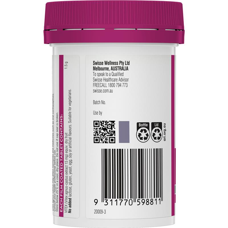 Swisse Organic Vitex 1500mg 60 Tablets