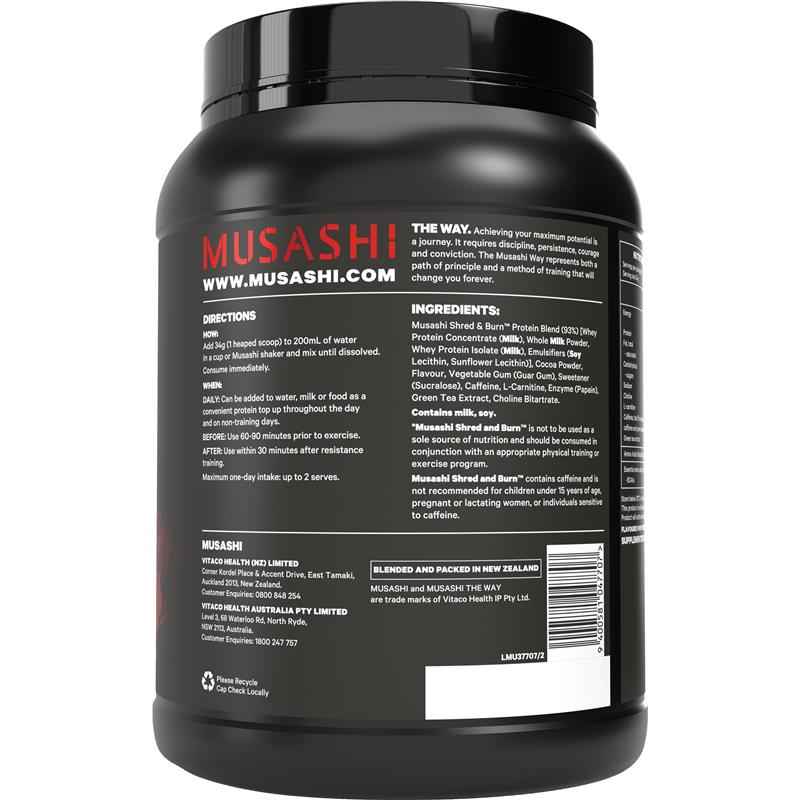 Musashi Shred And Burn Chocolate 900g