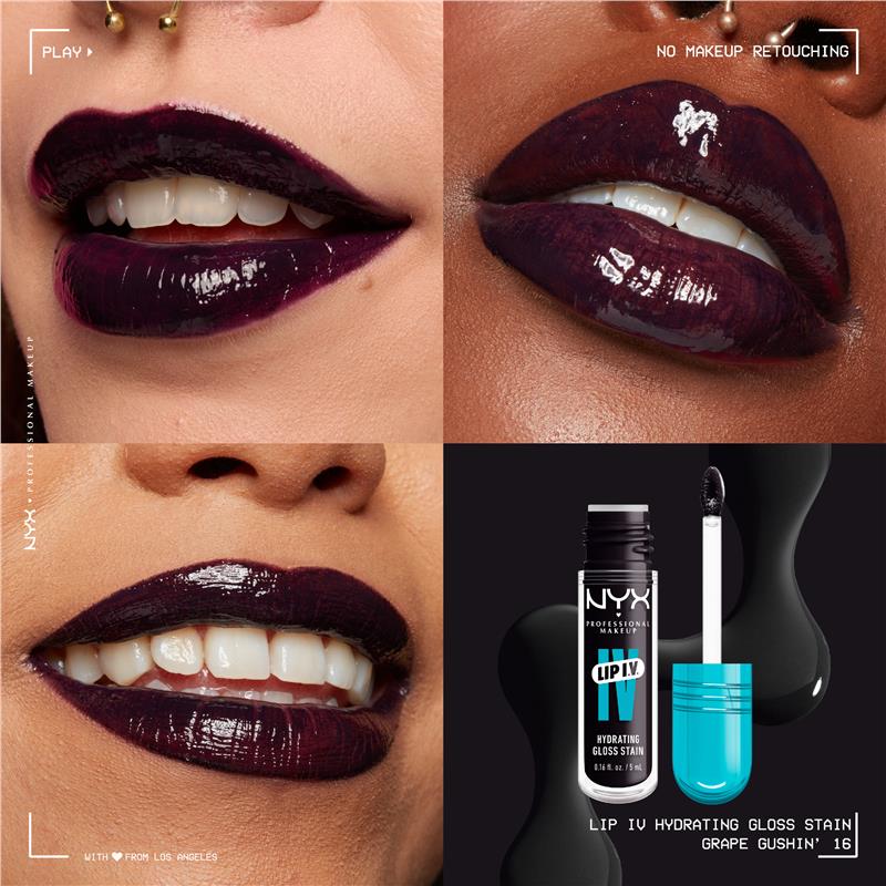 NYX Lip IV Hydrating Gloss Stain Grape Gushin