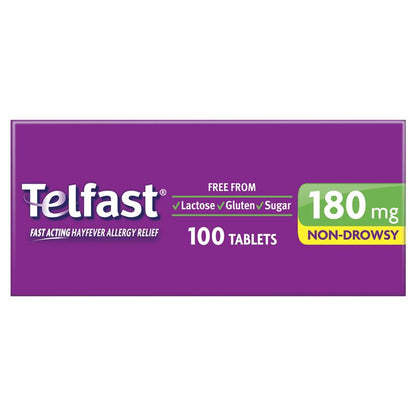 Telfast Hayfever Allergy Tablets 180mg 100 Pack Exclusive Size