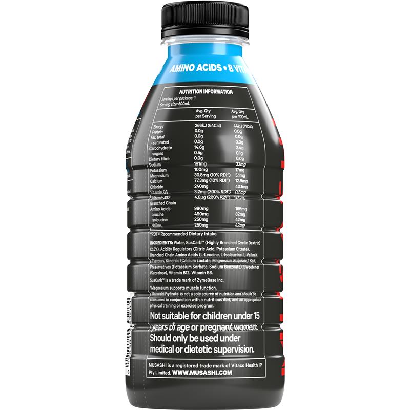 Musashi Hydrate Blue Raspberry 600ml