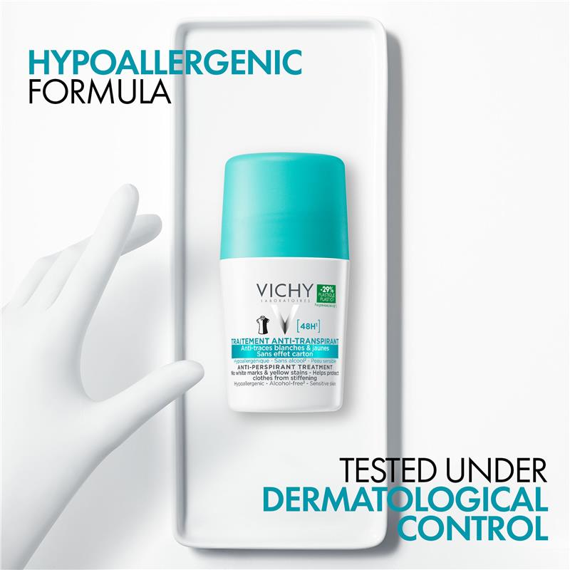 Vichy Antiperspirant Roll On 48hr No White Marks 50ml