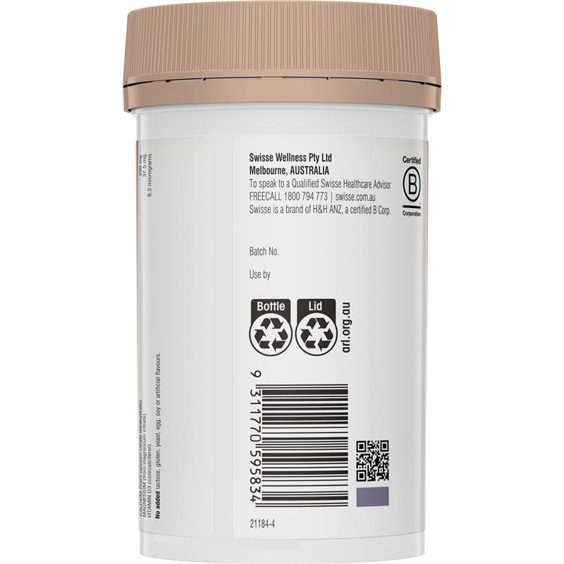 Swisse Ultiboost Magnesium Calcium + Vitamin D 120 Tablets
