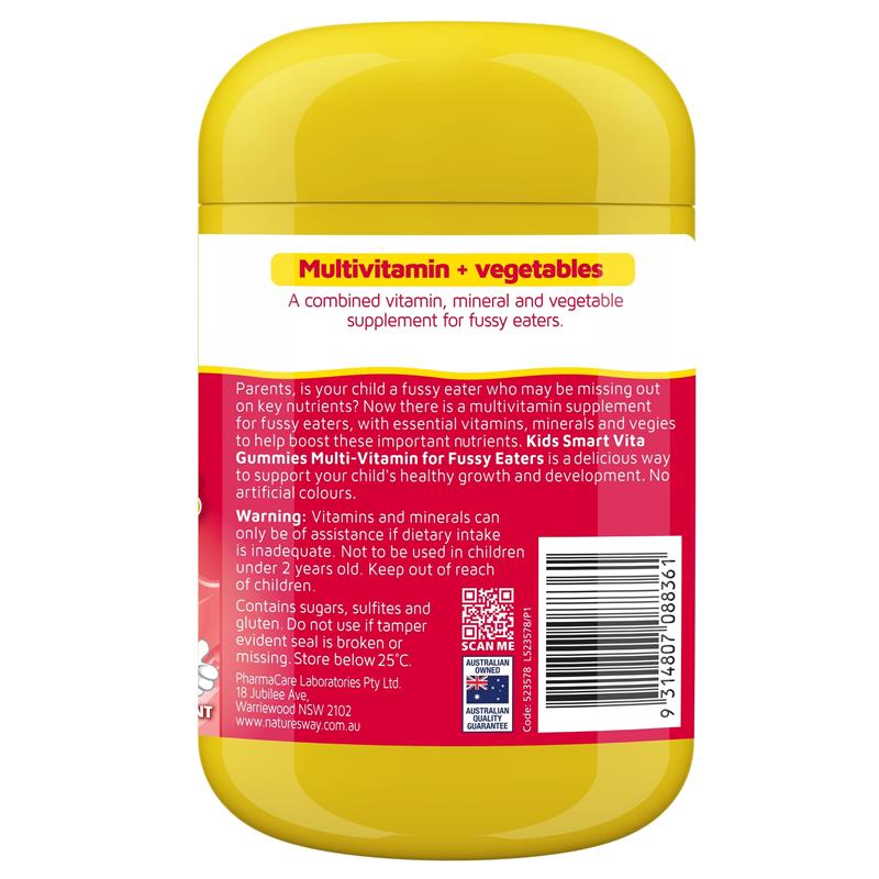 Nature's Way Kids Smart Vita Gummies Multi-Vitamin for Fussy Eaters 150 Pastilles Exclusive Size