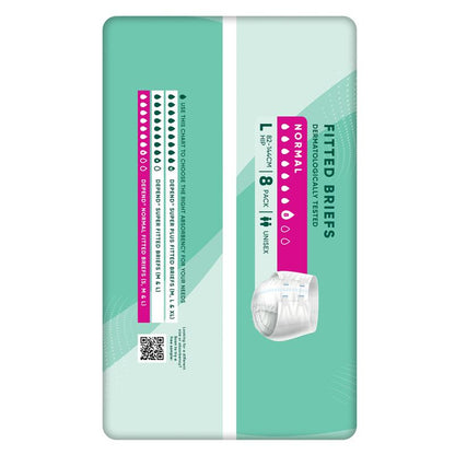 Depend Expert Care Incontinence Fitted Briefs Normal Large 8 Pack