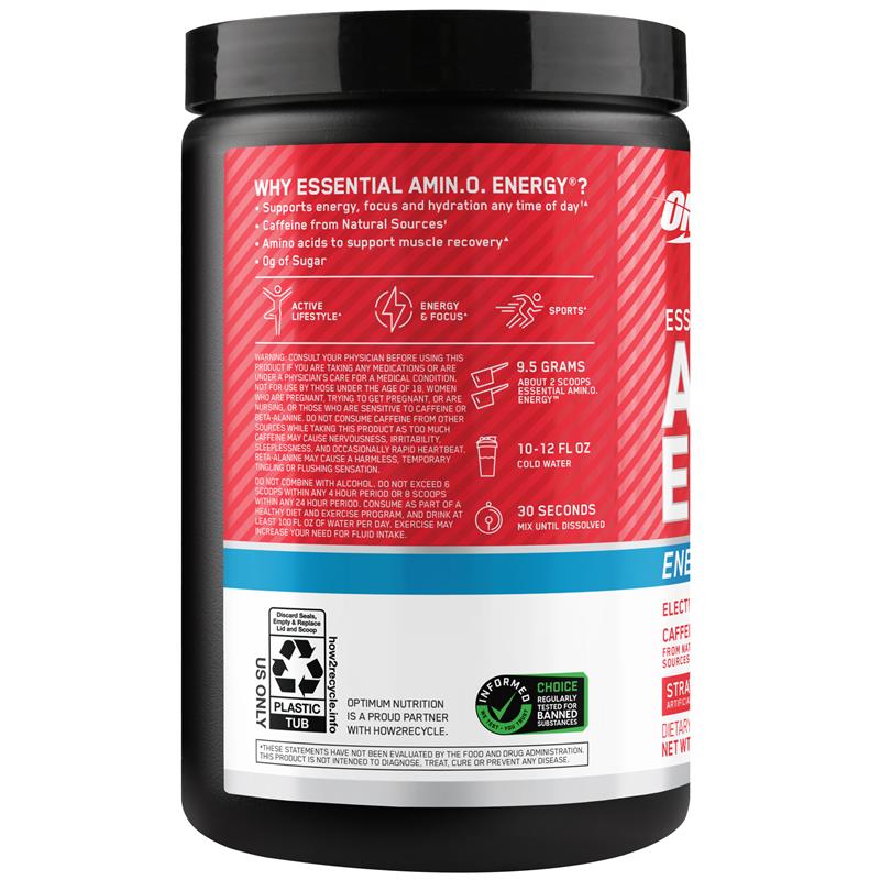 Optimum Nutrition Amino Energy + Electrolytes Strawberry 30 Serves 285g