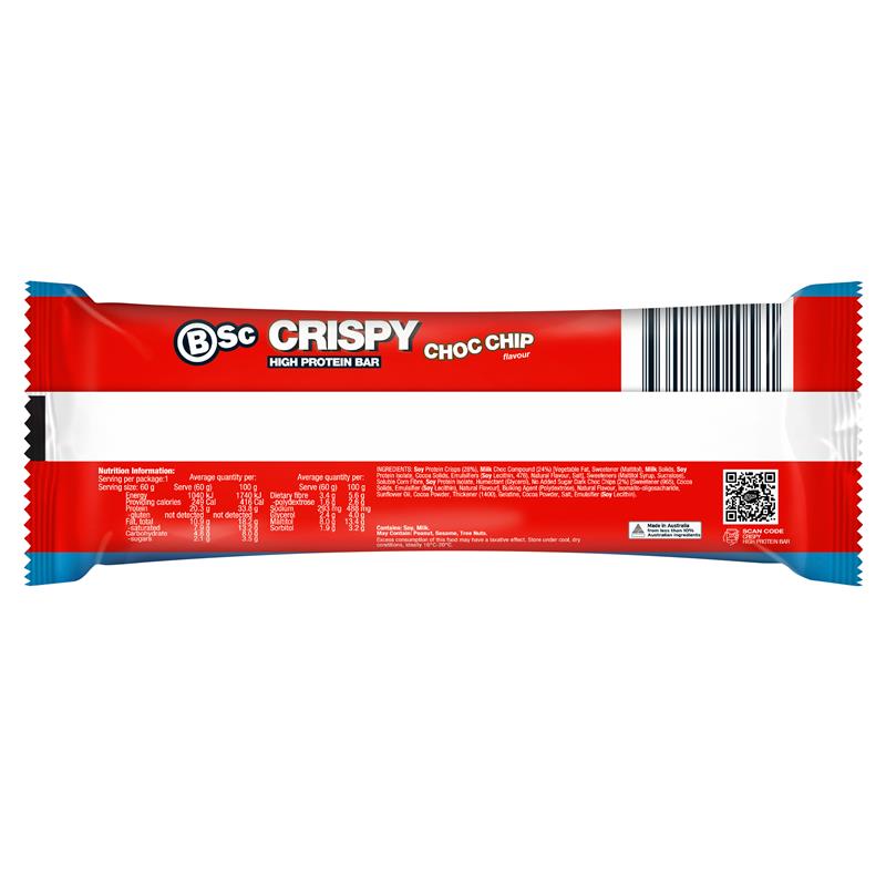 BSc Crispy Protein Bar Choc Chip 60g
