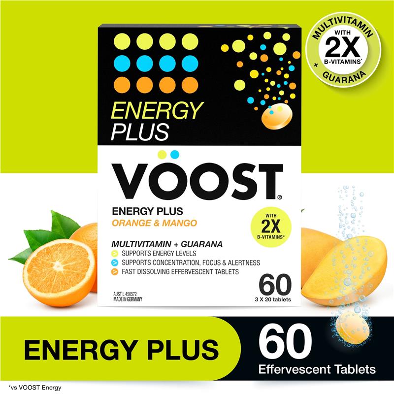 Voost Energy Plus Orange & Mango Effervescent 60 Pack Exclusive Size
