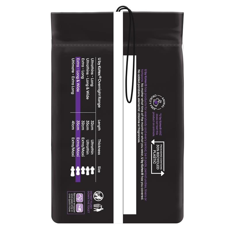 U by Kotex Extra Overnight Long 16 Pack