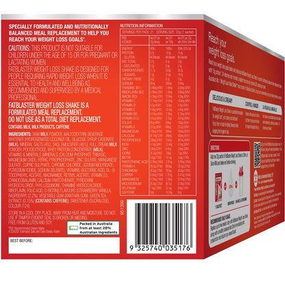 Fatblaster Weight Loss Shake Raspberry 21 x 33g Sachets Exclusive Size