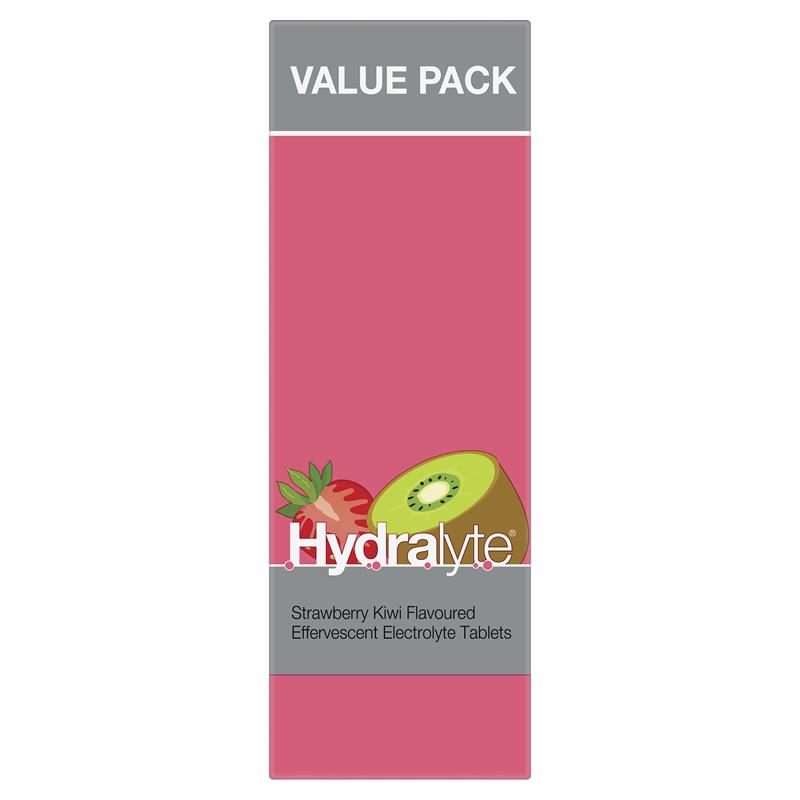 Hydralyte Electrolyte Effervescent Strawberry Kiwi 60 Tablets Exclusive Size