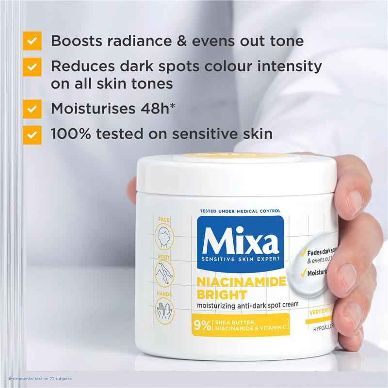 Mixa Niacinamide Bright Moisturising Anti-Dark Spot Cream 400ml (Sale)