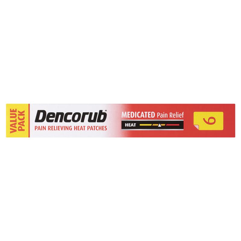 Dencorub Pain Relieving Heat Patches Value 6 Pack - GimmeNow