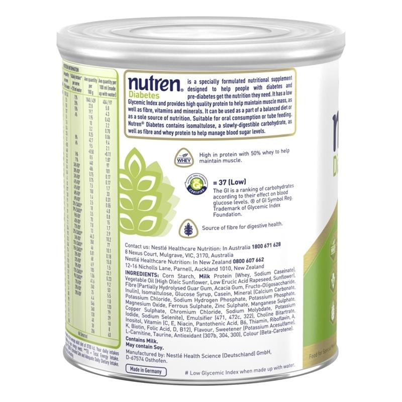 Nutren Diabetes Low GI Formula Vanilla Flavour 825g