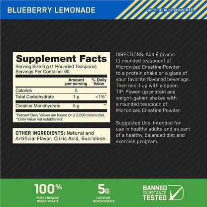 Optimum Nutrition Creatine Blueberry Lemonade 360g