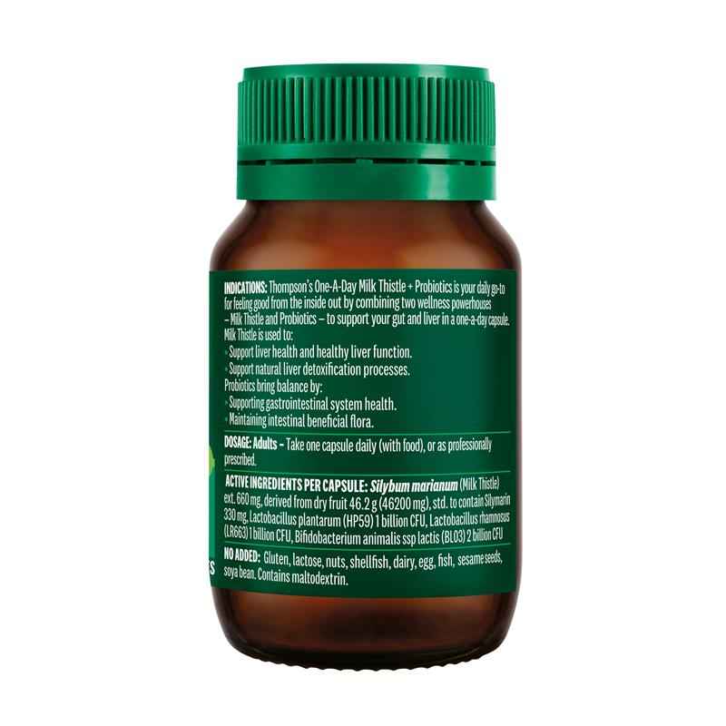 Thompsons One-A-Day Milk Thistle + Probiotic 30s
