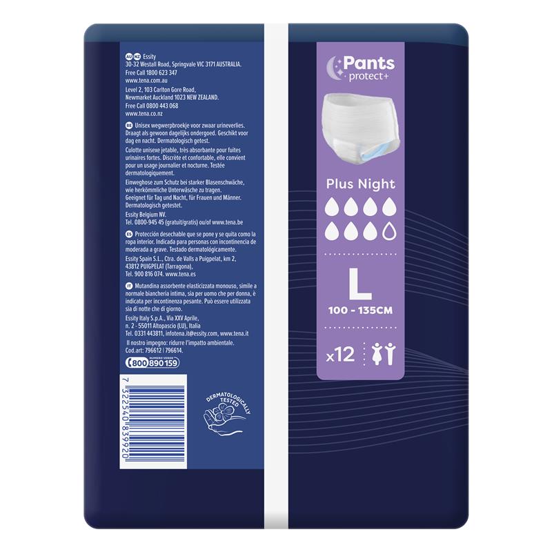 TENA Pants Night Large 12 Pack