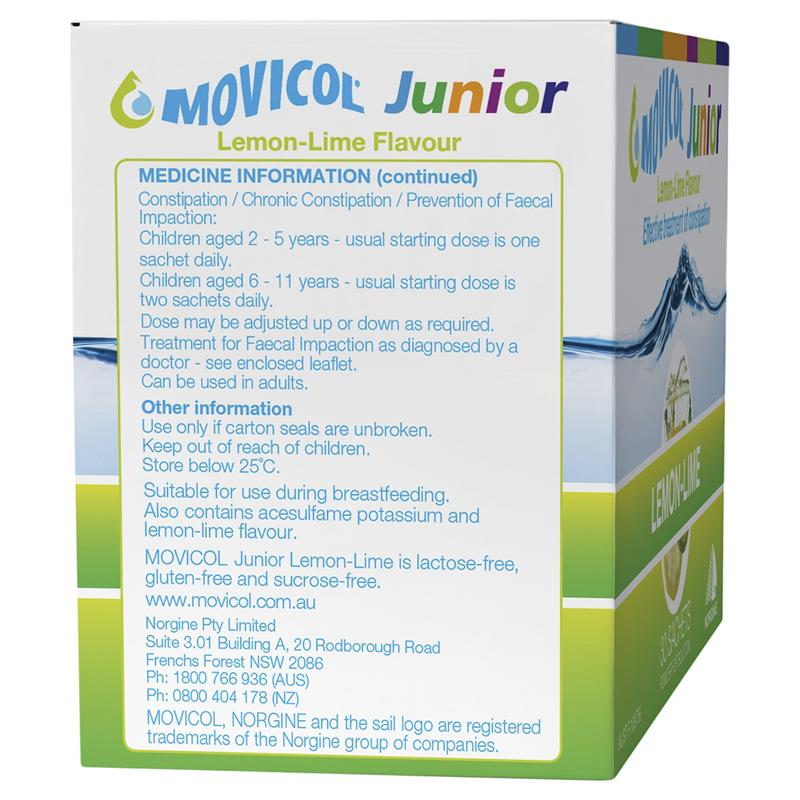 Movicol Junior Lemon Lime 30 Sachets