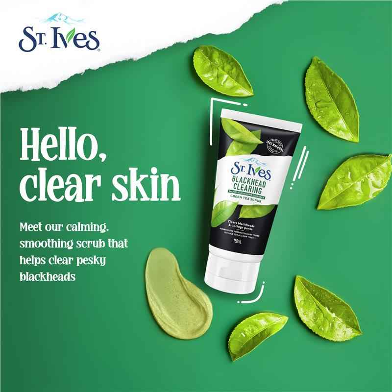 St Ives Naturally Clear Scrub Green Tea 150ml