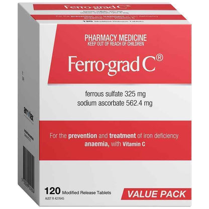 Ferro-Grad Iron & Vitamin C 120 Tablets Exclusive Size