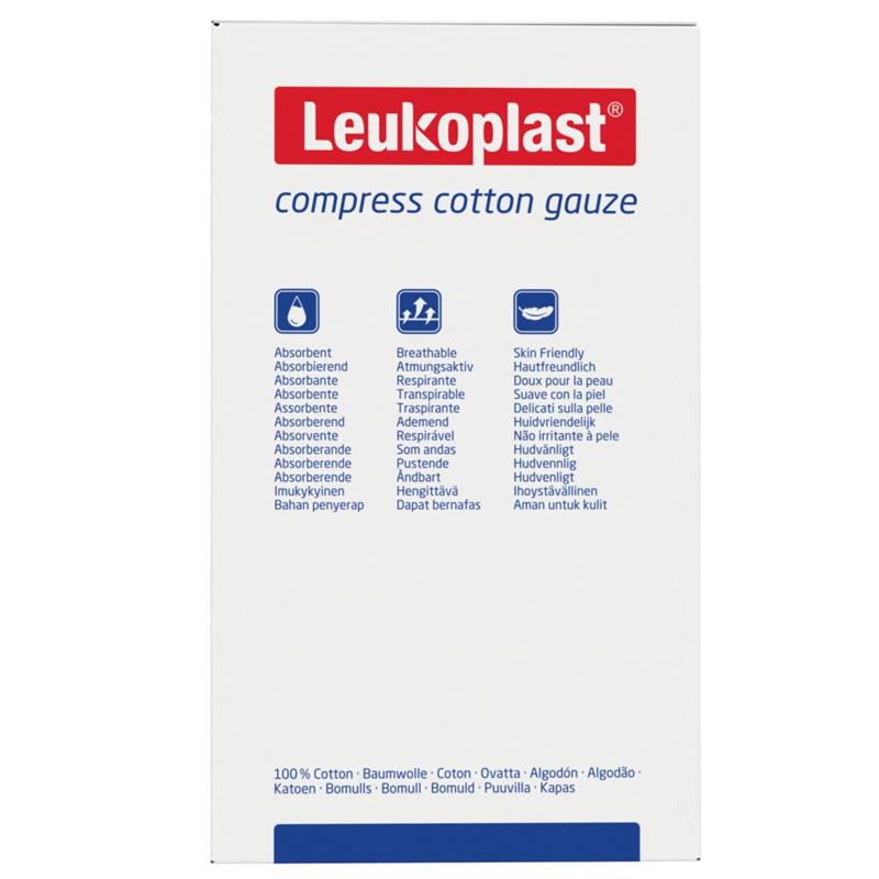 Leukoplast Compress Cotton Gauze 10 x 10cm 50 Pack
