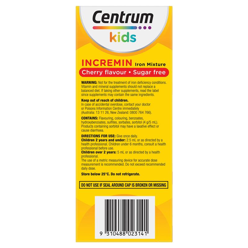 Centrum Kids Incremin Iron Mixture Cherry Flavour 200ml