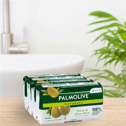 Palmolive Soap Bar Olive & Aloe Vera 90g 4 Pack