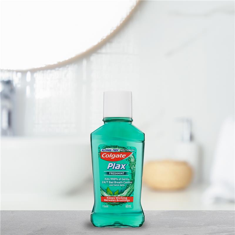Colgate Plax Alcohol Free Antibacterial Mouthwash Freshmint 60mL