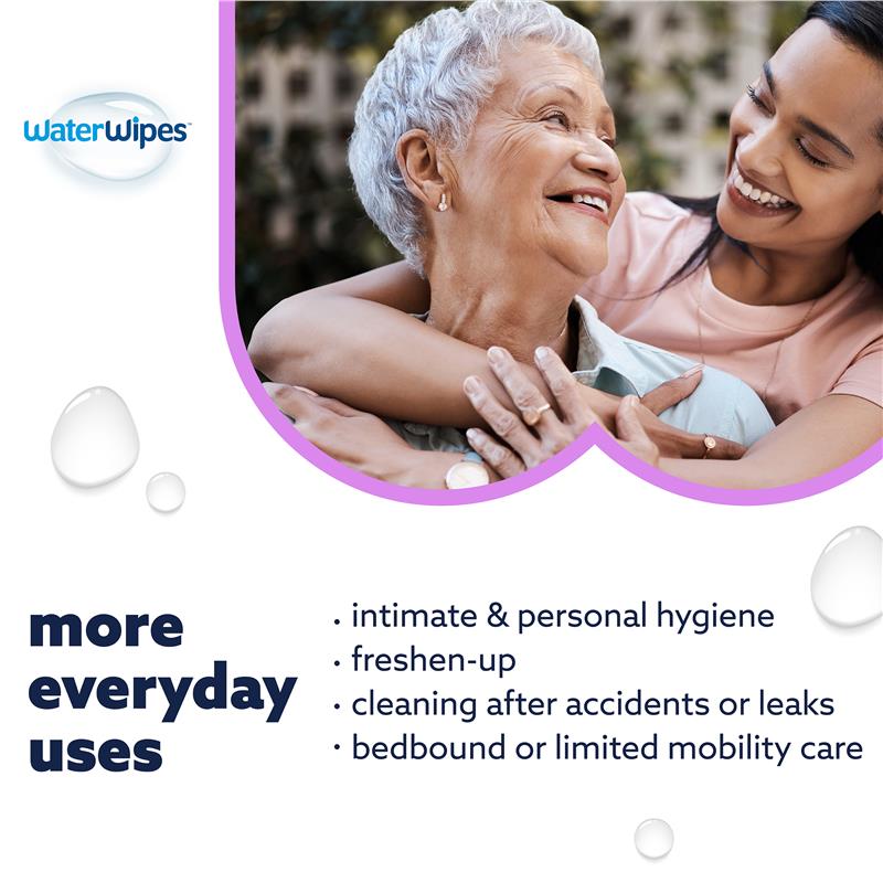 WaterWipes Adult Care Sensitive Intimate Wipes 30 pack