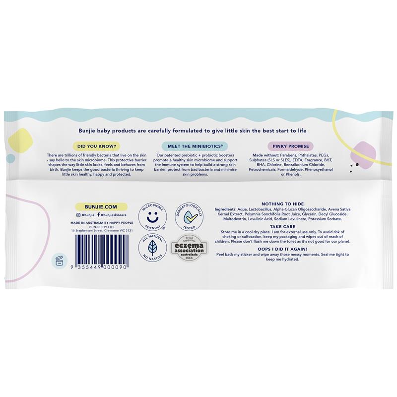 Bunjie Pink Pouch Bonus 80 Pack Wipes