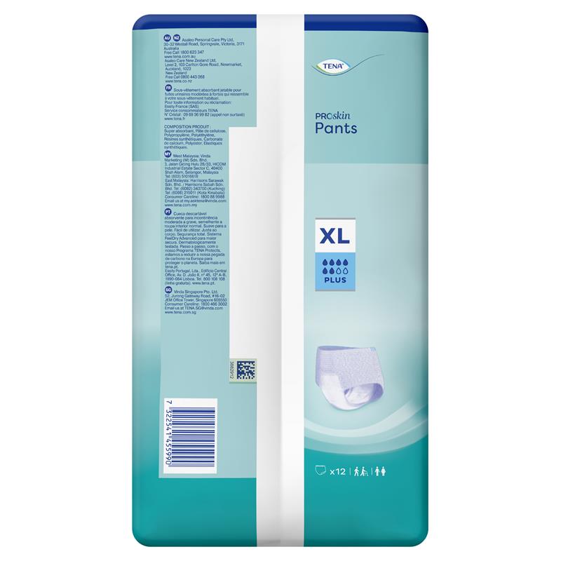 TENA Pants Plus Extra Large 12 Pack