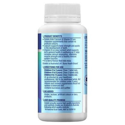 Ostelin Kids Calcium & Vitamin D3 90 Chewable Tablets